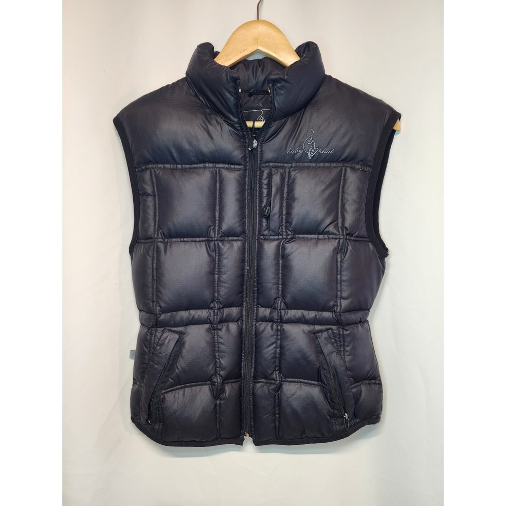 Baby Phat Y2K‎ BLACK-puffer vest cat logo urban streetwear 2000s SMALL CHILD